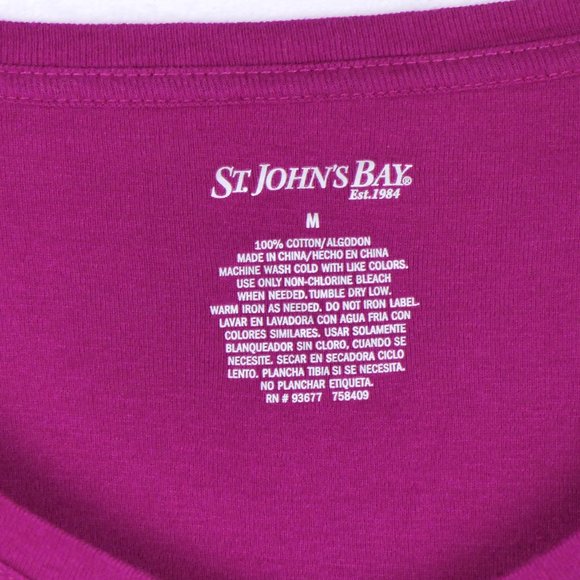 St Johns Bay Women's Medium 2-Pack Short + Long Sleeve Scoop Neck Tops - Picture 3 of 4